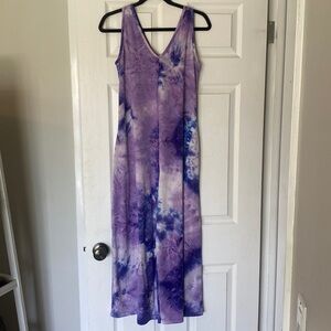 Purple Tye Dye Romper With Pockets | S